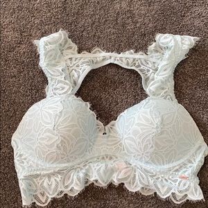 PINK teal lace Razorback bralette